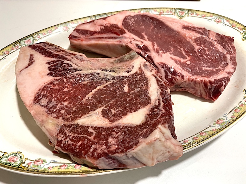 Two steaks on a plate